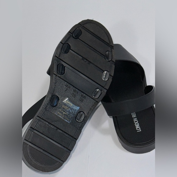 London Rebel black slingback jelly flat sandals size 7 - Picture 6 of 9